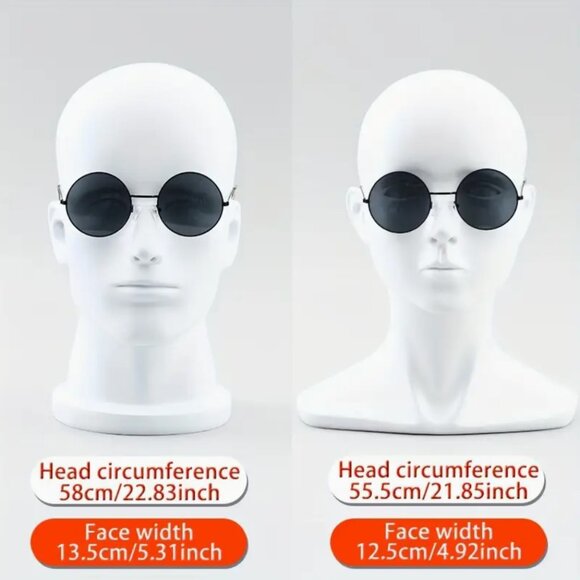 NEW Round Frame Sunglasses, Gold Frame/Blue Gradient Lens, SINGLE PAIR - Picture 5 of 7